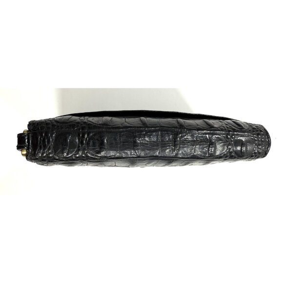 Brahmin Debra Pecan Melbourne Genuine Leather Croc Embossed Wallet Black - Picture 9 of 16